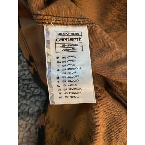 Carharrt Work in Progress Dark Brown L/S Native Shirt - Picture 5 of 12